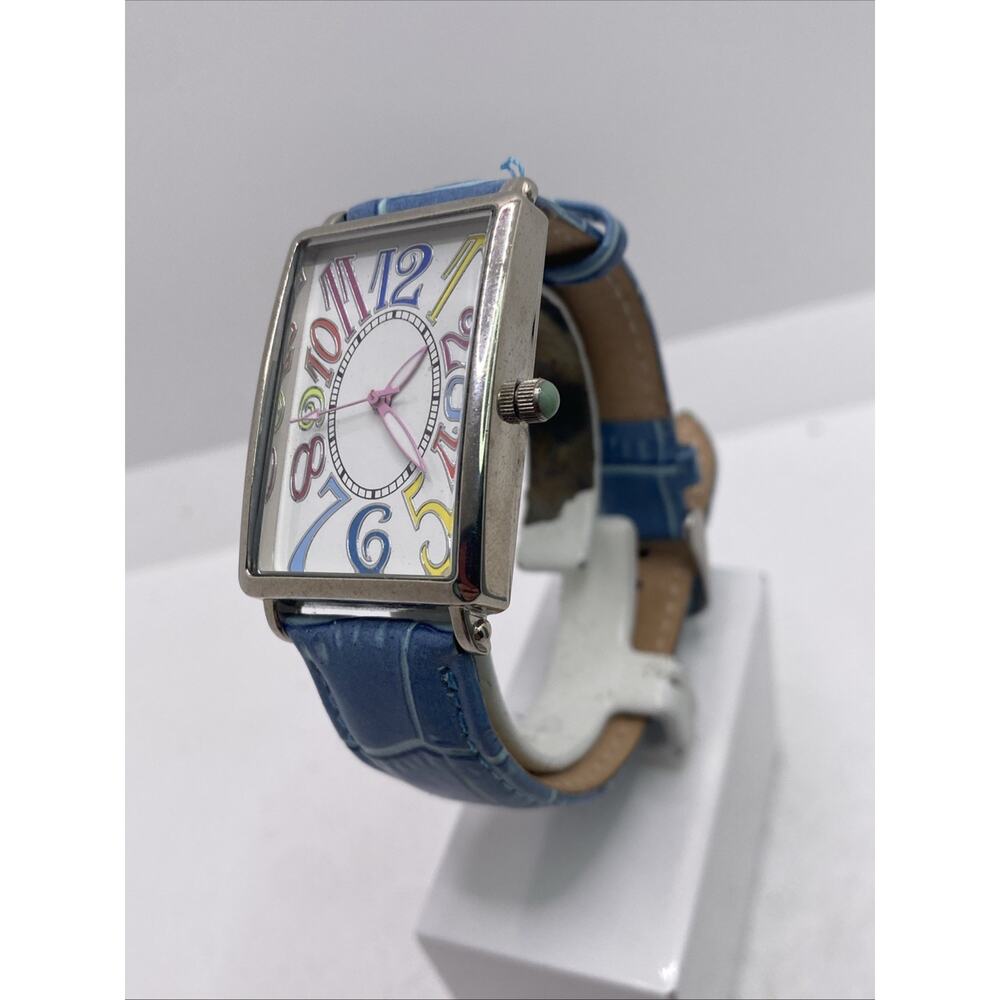 Womens Silver Colorful Number Watch Tank New Battery - Picture 2 of 6